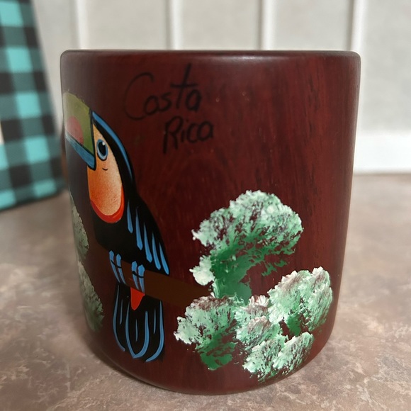 Toucan Costa Rican Hand Painted Wooden Mug - Picture 2 of 8